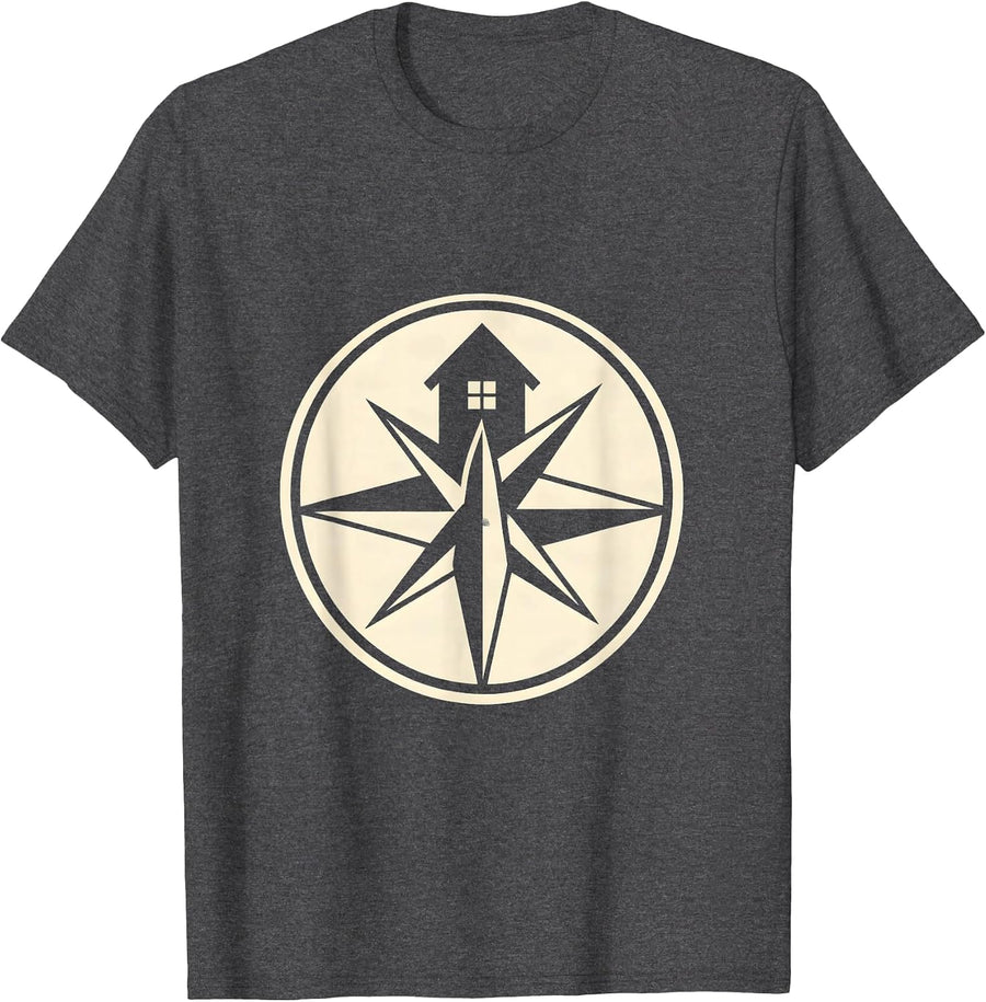 Men's Sped Teacher Compass Schoolhouse Graphic T-Shirt - Dark Heather Grey
