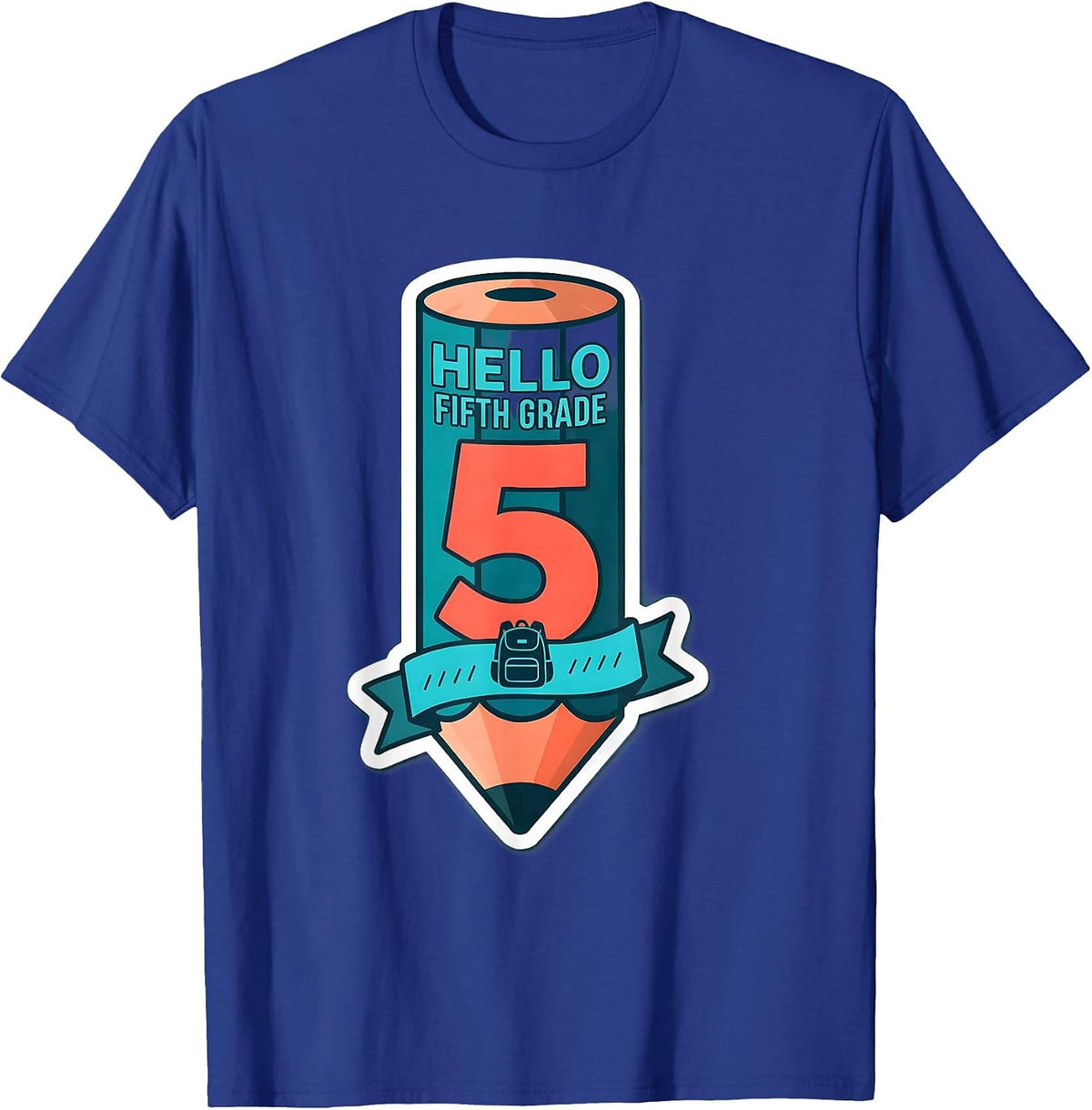 Hello Fifth Grade Sticker Style Back To School 5th Grade T-Shirt - Royal Blue