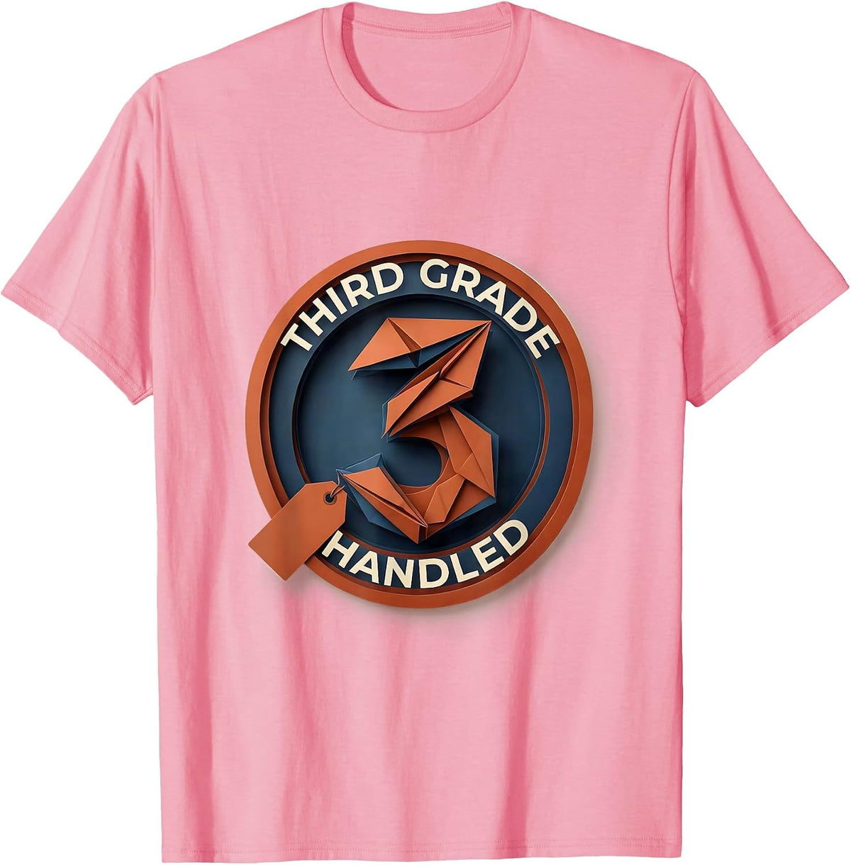 Men's Third Grade Handled Playful Back To School Teacher Kids T-Shirt - Pink