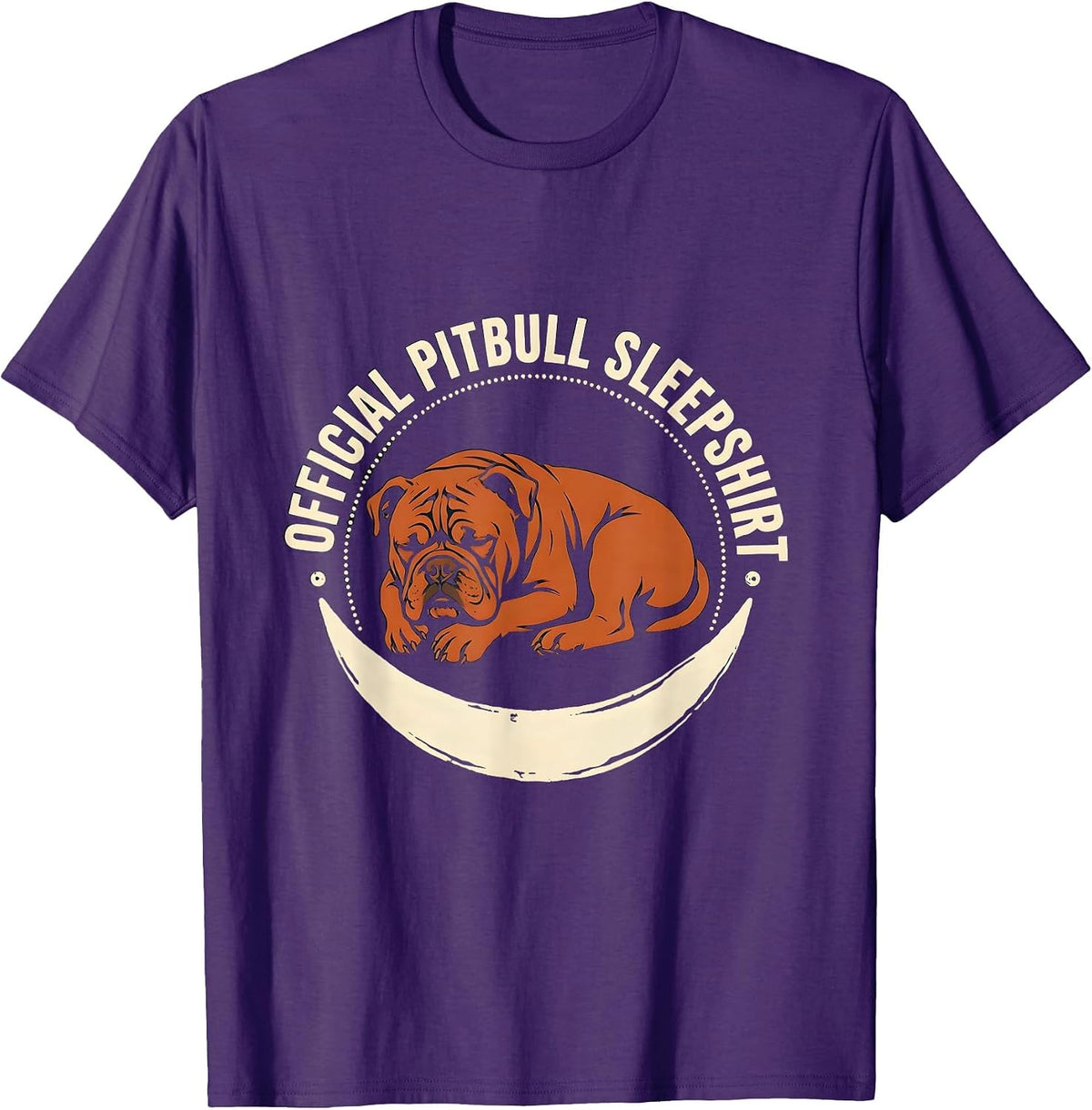 Official Pitbull Sleepshirt Napping Pajamas Dog Lover T-Shirt - Purple