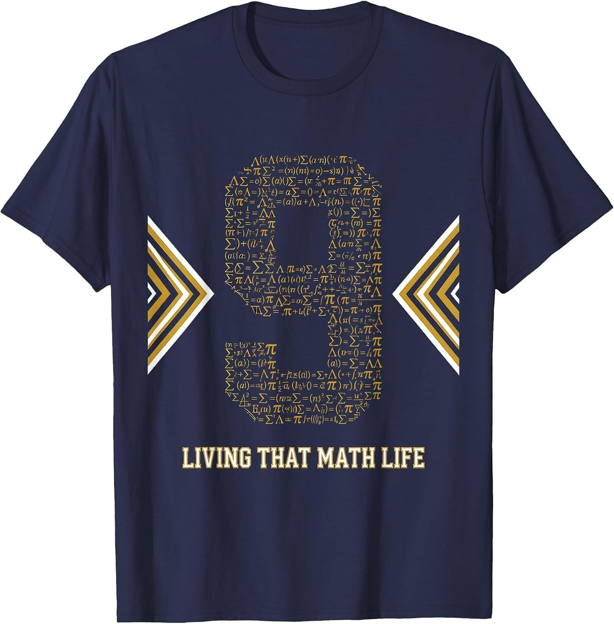 Living That Math Life Graphic Design T-Shirt - Navy Blue