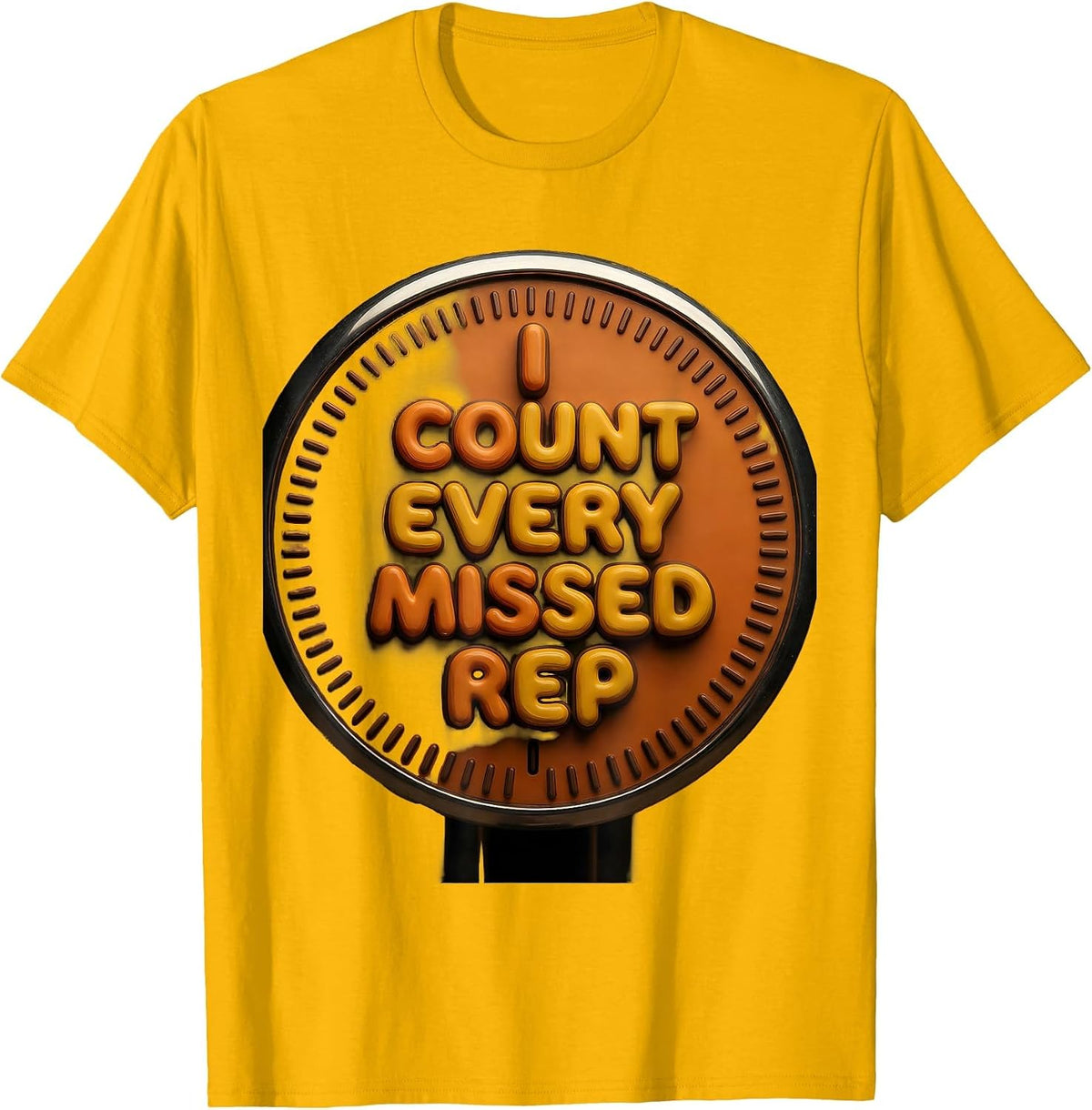 I Count Every Missed Rep Retro Physical Therapist OT Humor T-Shirt - Golden Yellow