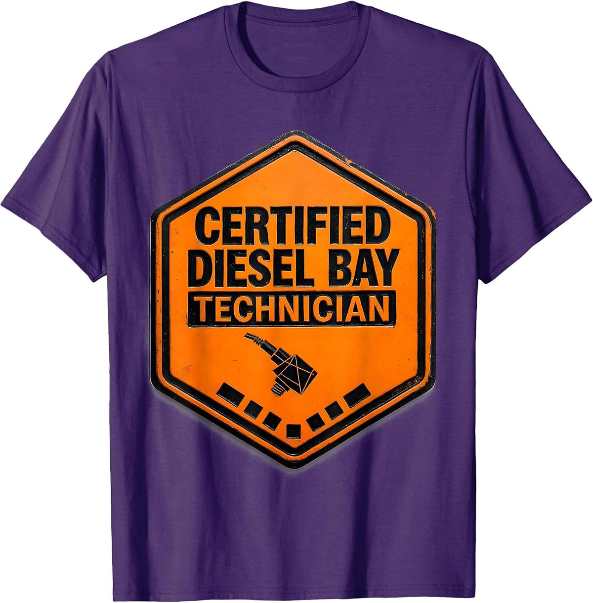 Certified Diesel Bay Technician Funny Car Guy Trucker T-Shirt - Purple