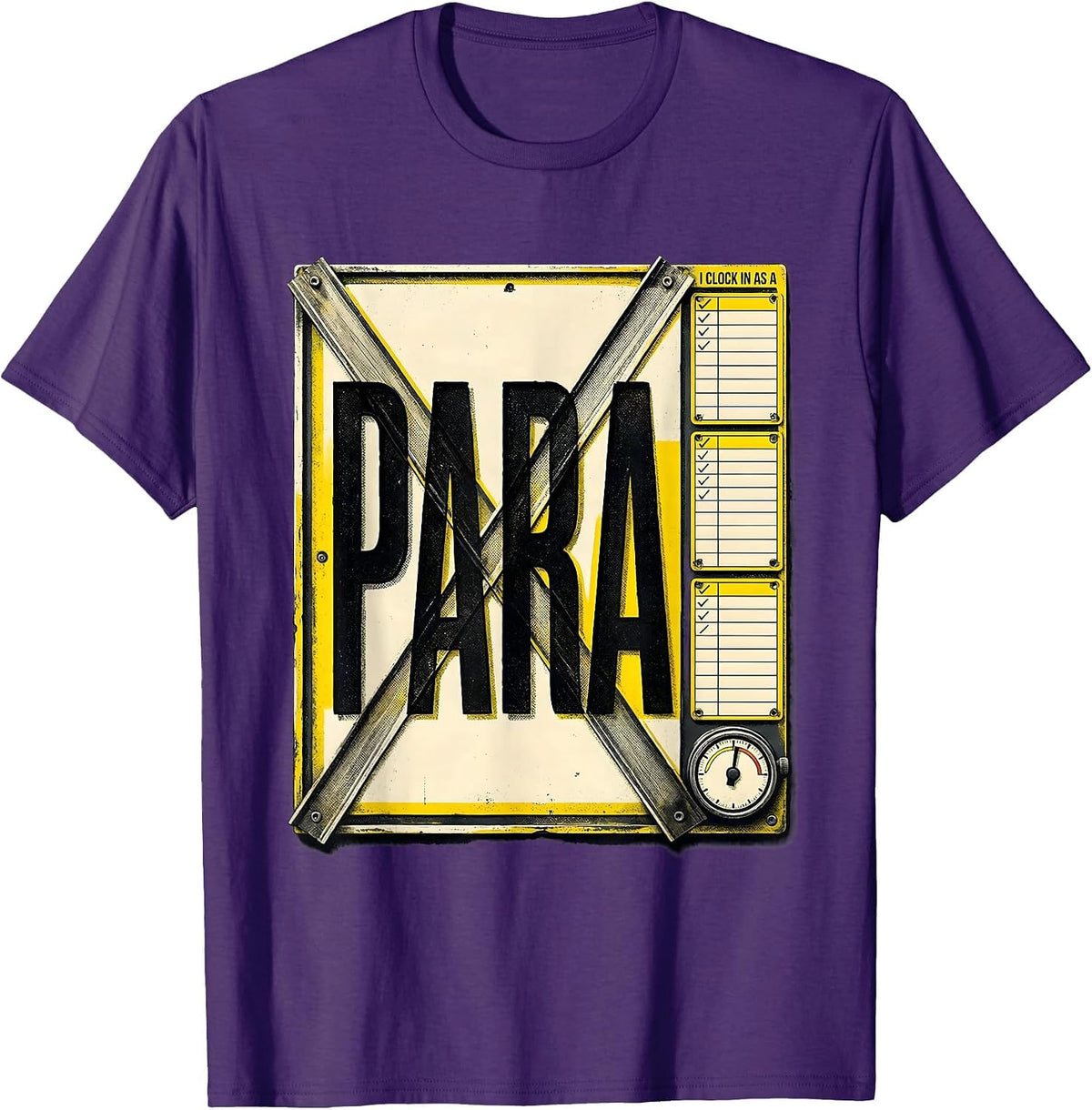 I Clock In As A Para Funny Paraprofessional Teacher T-Shirt - Purple