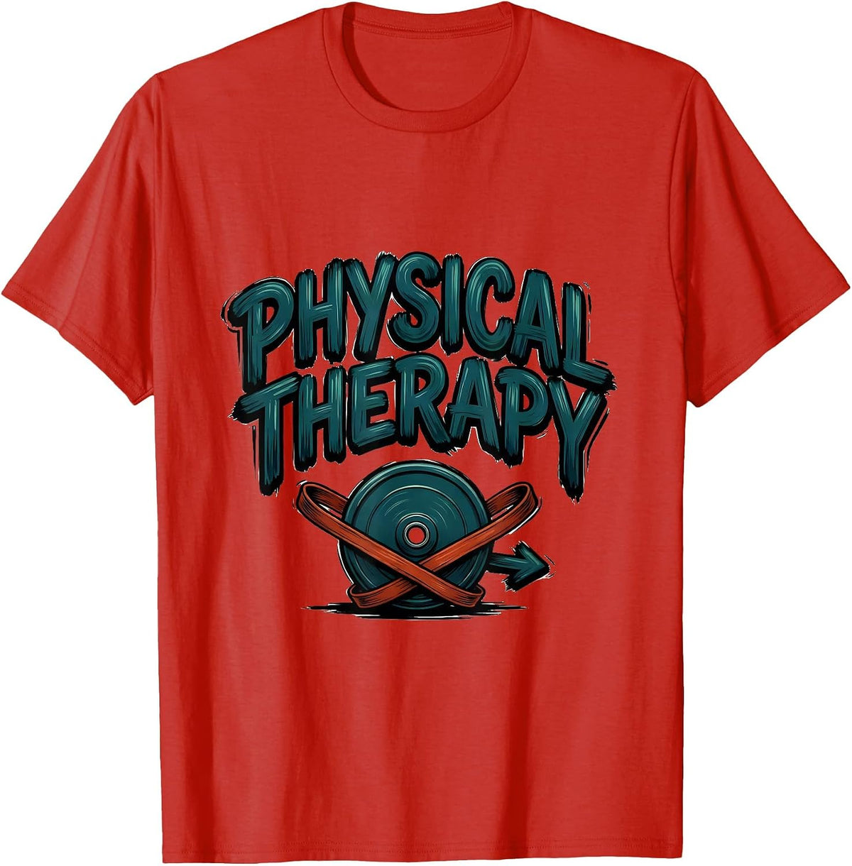 Men's Physical Therapy Retro Sign Painter Showcard Therapist Gift T-Shirt - Red