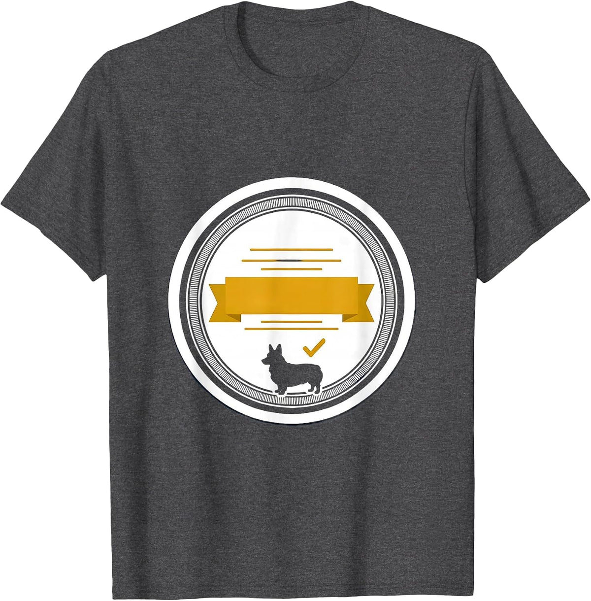 Men's Official Seal Corgi Dog Lover Sticker Humor T-Shirt - Dark Heather Grey