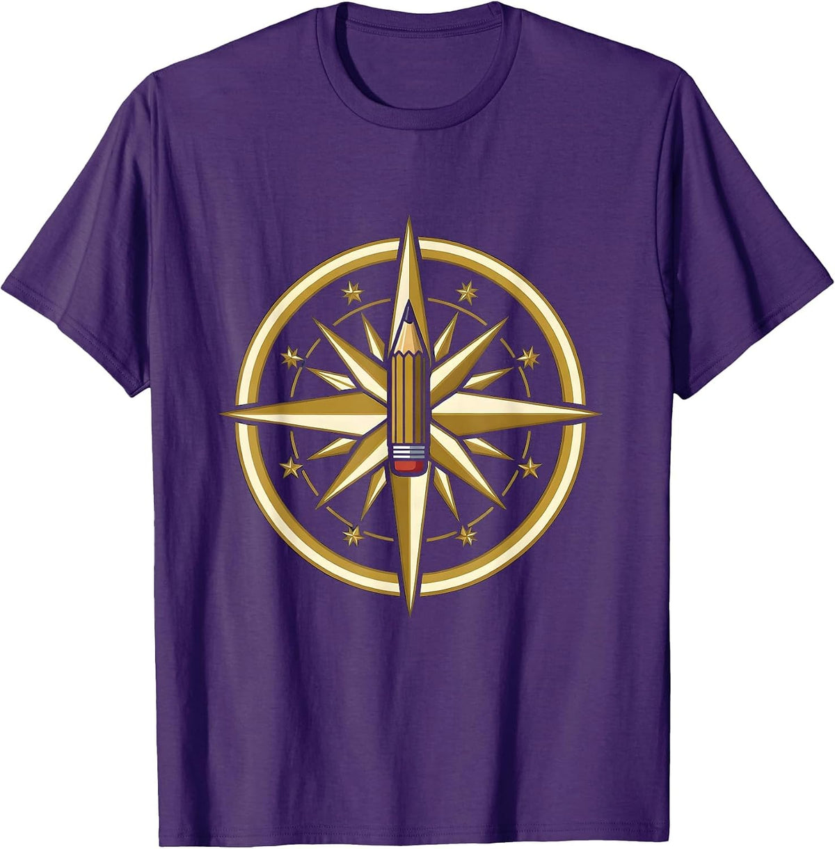SPED Teacher Compass Rose Pencil North Arrow Design T-Shirt - Purple