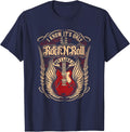 Guitar Electric Guitar Musician Guitarist Rock and Roll T-Shirt - Navy Blue