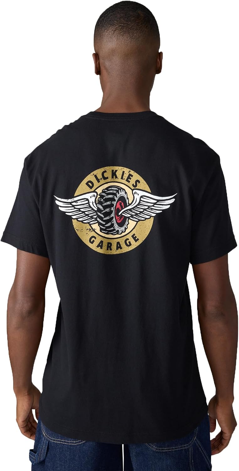 Dickies Men's Construction Crew Short Sleeve T-Shirt - Black \/ Garage