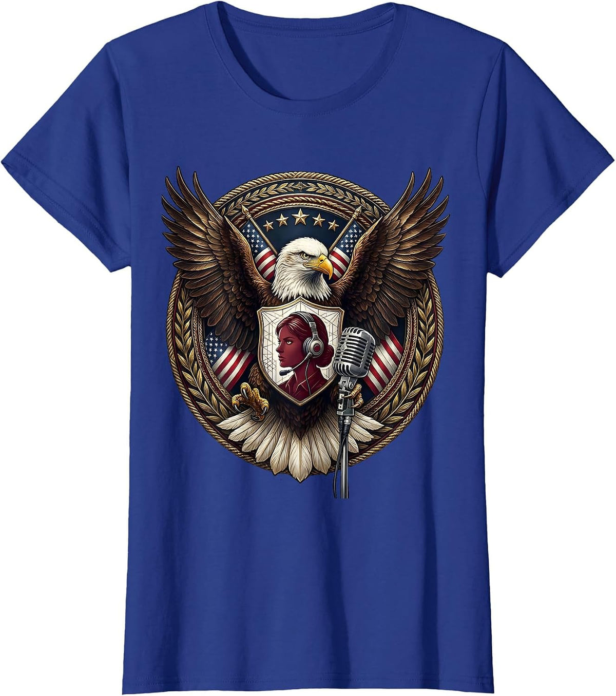 Women's 911 Dispatcher City Map Profile Graphic T-Shirt - Royal Blue
