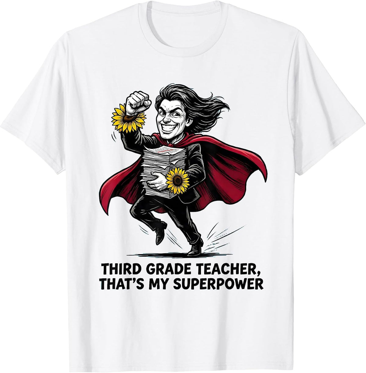 Men's Third Grade Teacher That's My Superpower Funny T-Shirt - White