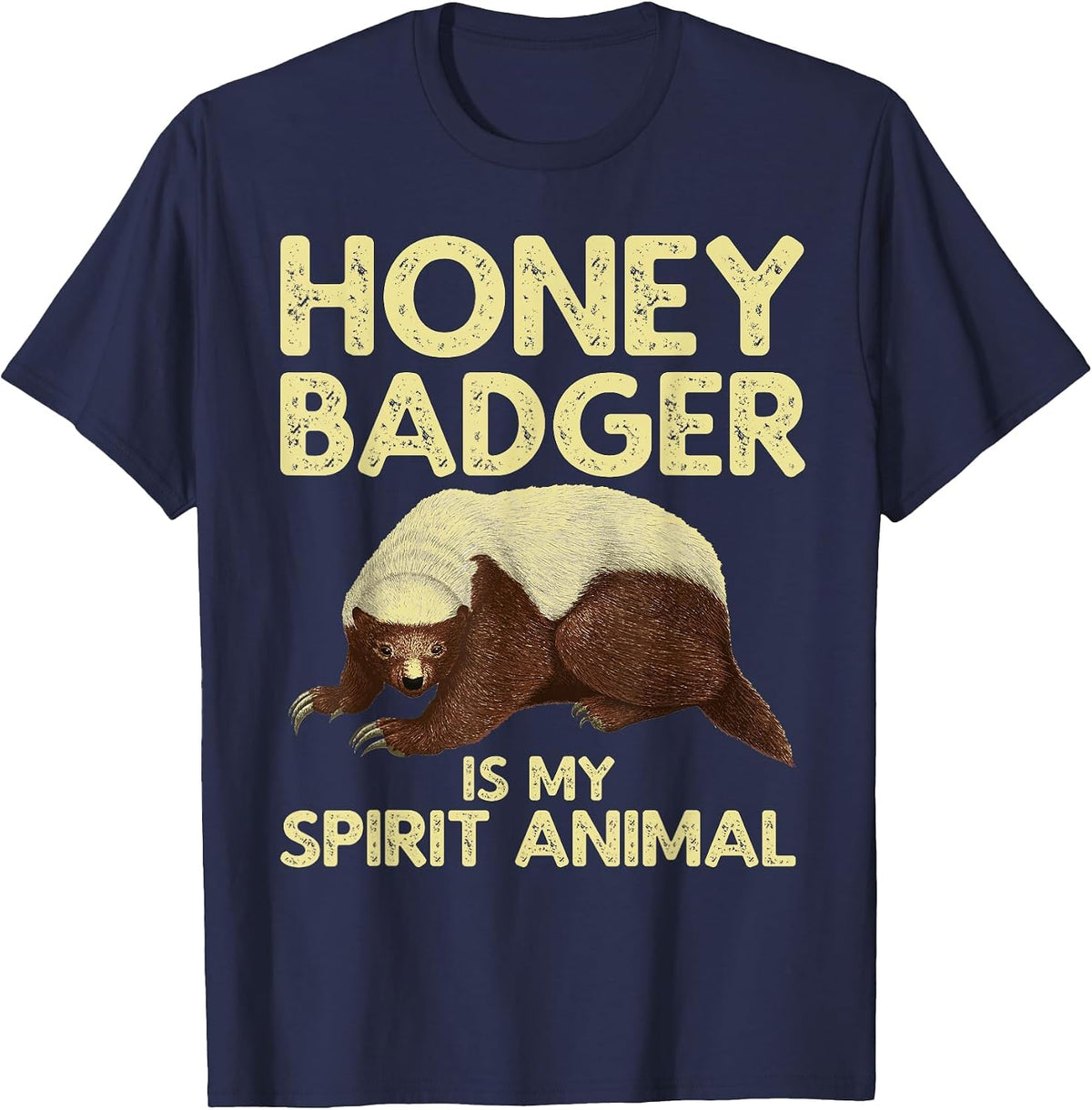 Cool Honey Badger for Men Women Spirit Animal Lover Wildlife T-Shirt - Navy Blue