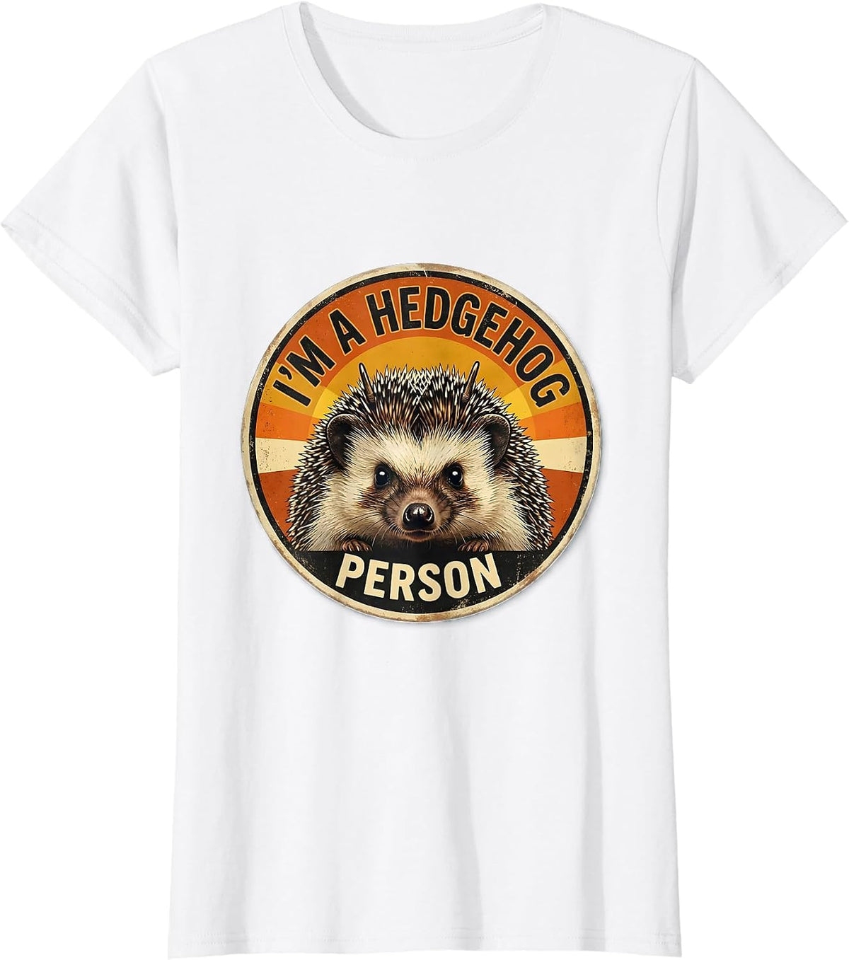 Women's I'm A Hedgehog Person Cute Hedgehog Lover Vintage Retro T-Shirt - White