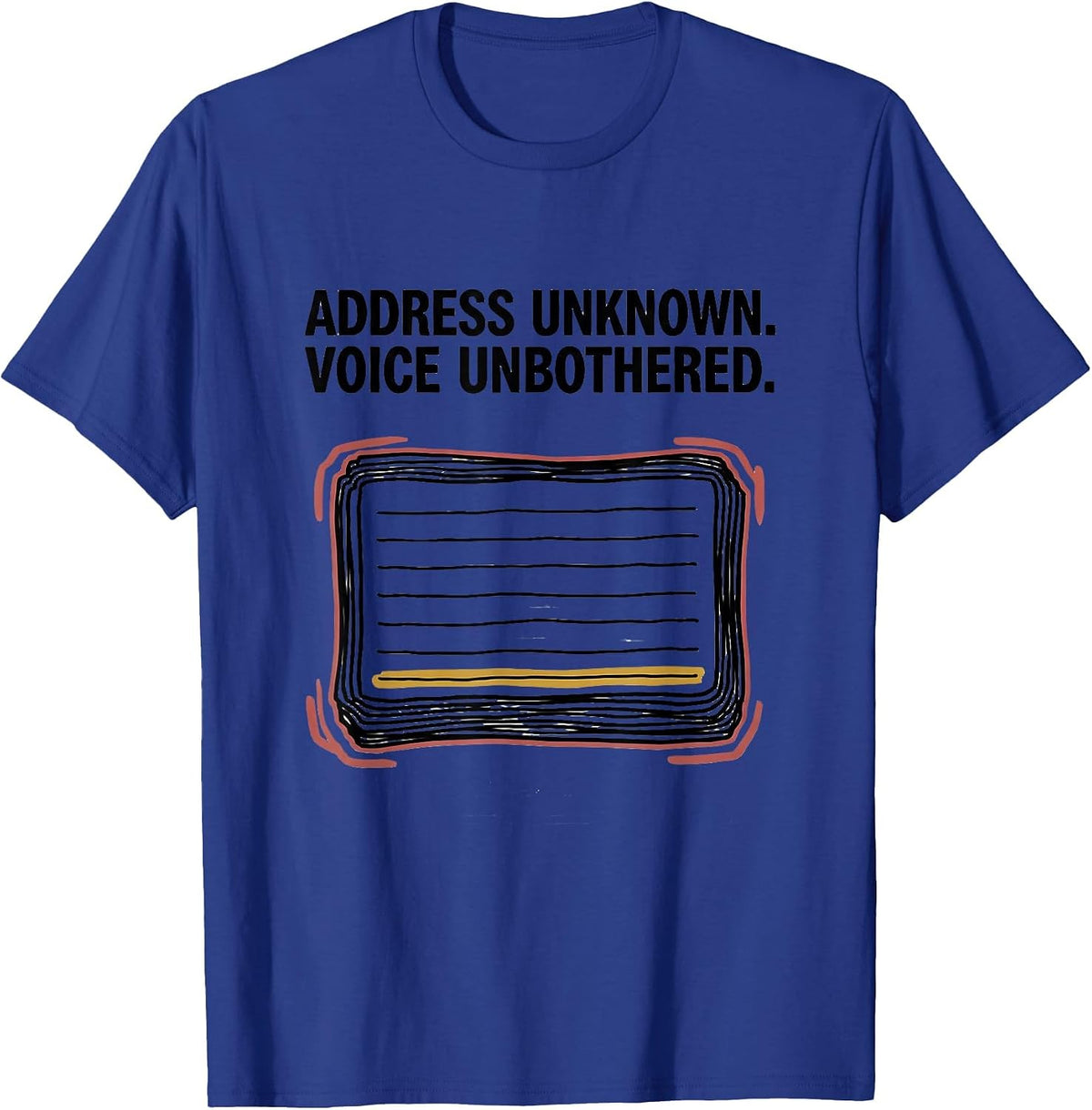 Men's Address Unknown Voice Unbothered Thin Line 911 Dispatcher T-Shirt - Royal Blue