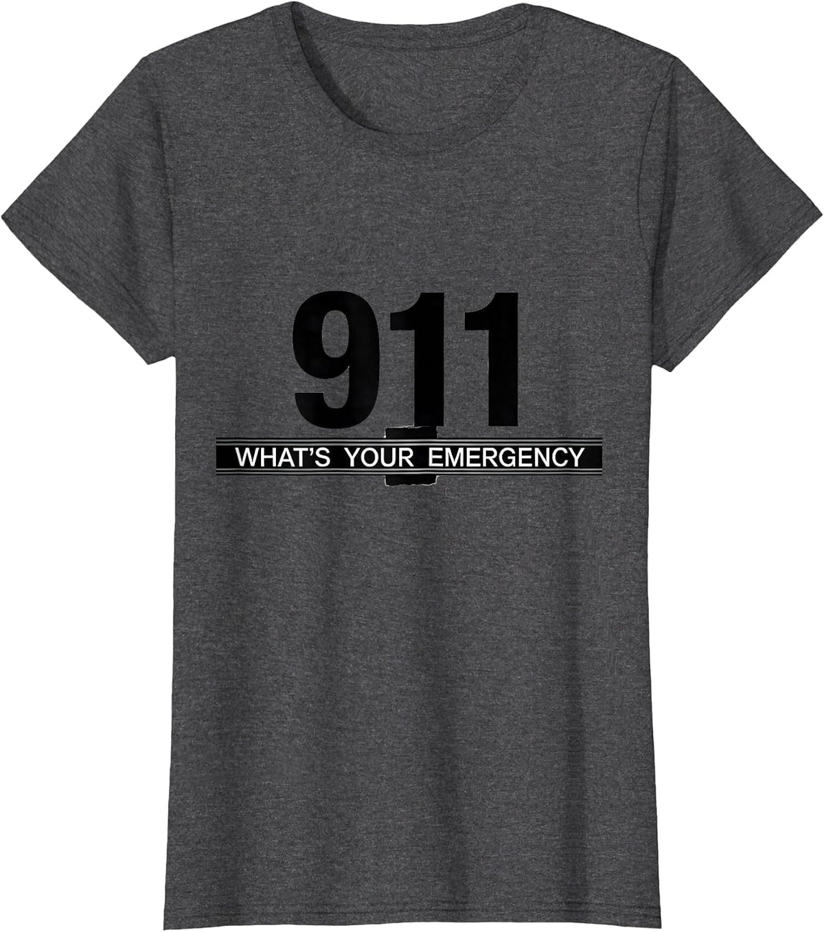 Women's 911 Whats Your Emergency Dispatcher First Responder Pride T-Shirt - Dark Heather Grey