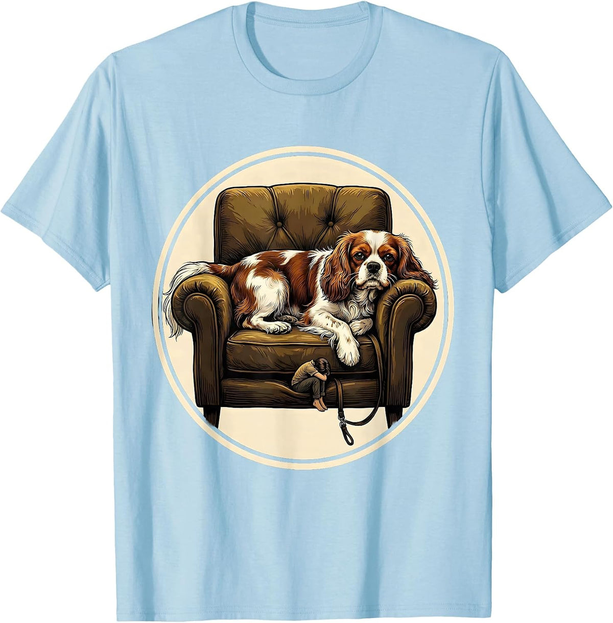 Men's Cavalier King Charles Spaniel Funny Dog Owner Humor T-Shirt - Baby Blue