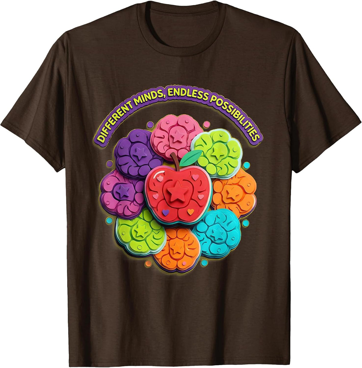 Different Minds Endless Possibilities Sped Teacher T-Shirt - Brown