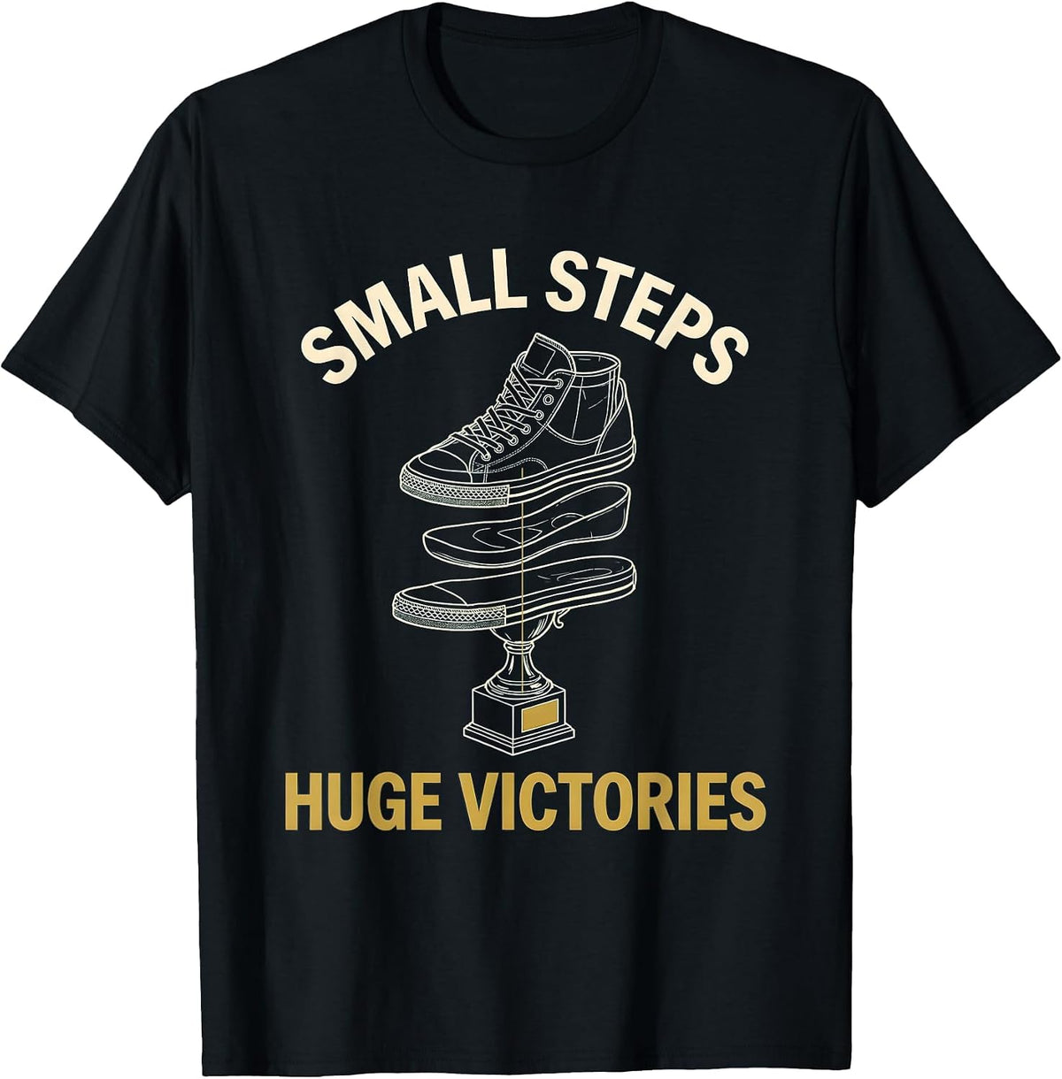 Men's Small Steps Huge Victories Sped Teacher Design T-Shirt - Black