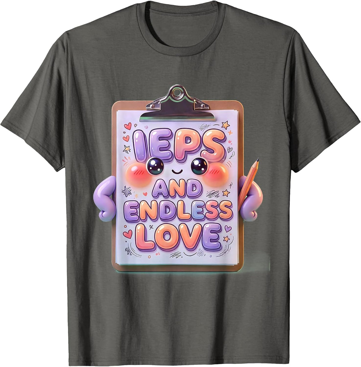 Men's IEPs and Endless Love SPED Teacher Design T-Shirt - Asphalt Grey