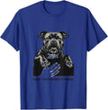 Beware, My Pittie Borrows My Shoulder Funny Pitbull Dog Mom T-Shirt - Royal Blue