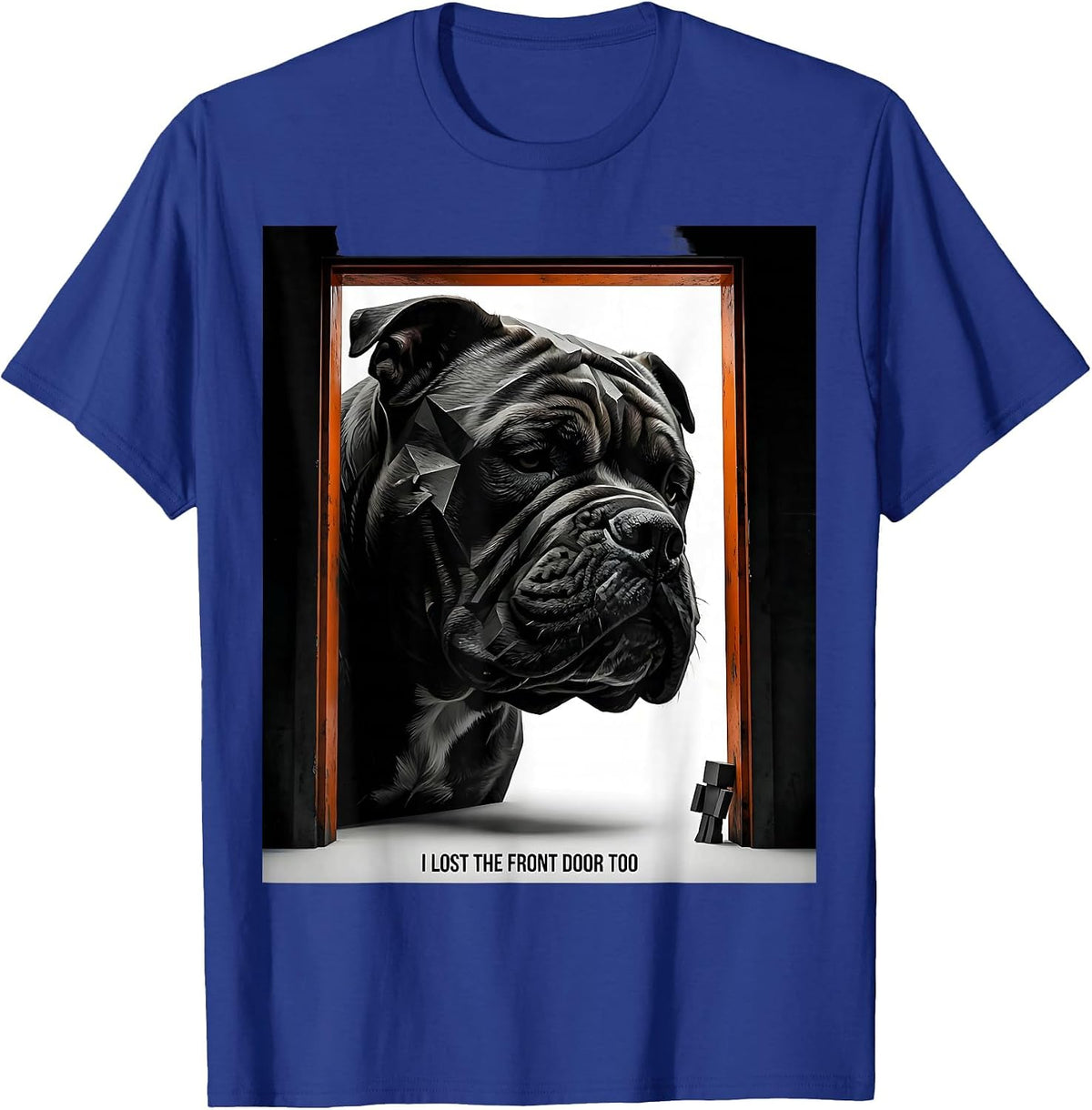 I Lost The Front Door Too Funny Pitbull Dog Mom Humor T-Shirt - Royal Blue