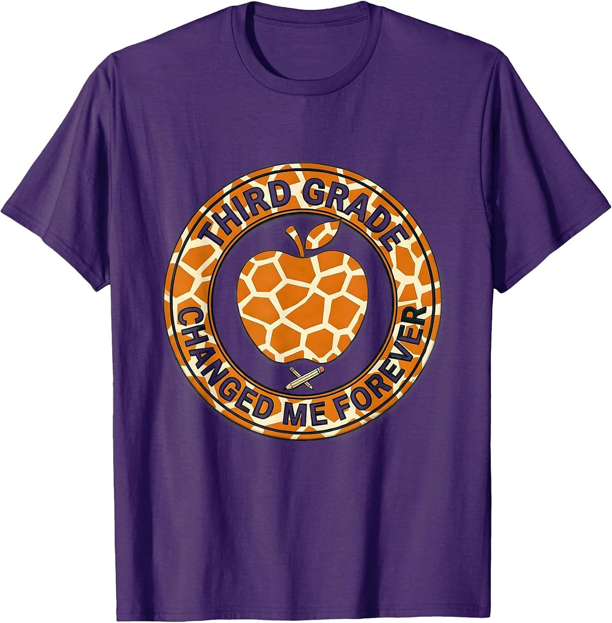 Third Grade Changed Me Forever Teacher Design T-Shirt - Purple