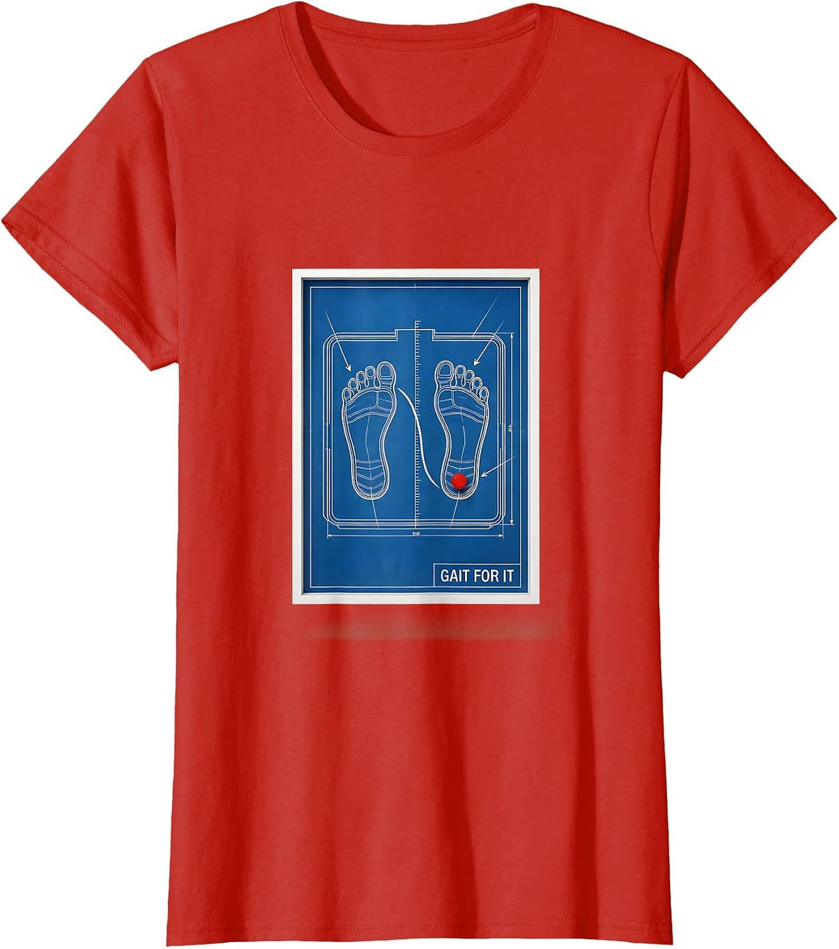Gait For It Technical Blueprint Physical Therapist PT OT T-Shirt - Red