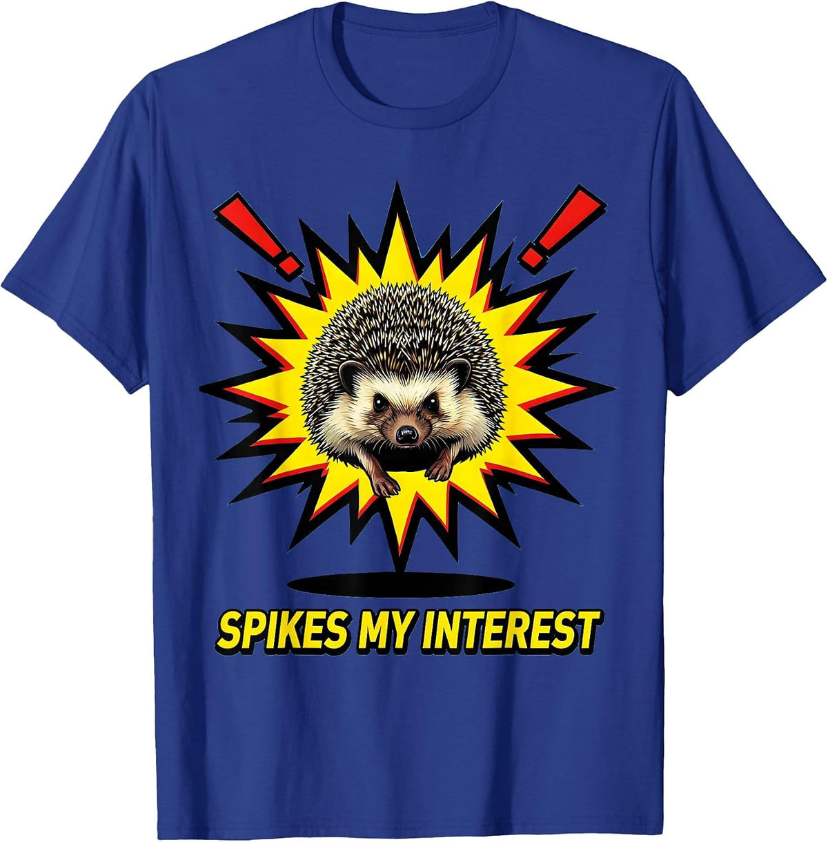 Spikes My Interest Pop Art Cute Hedgehog Lover Gift For Kids T-Shirt - Royal Blue