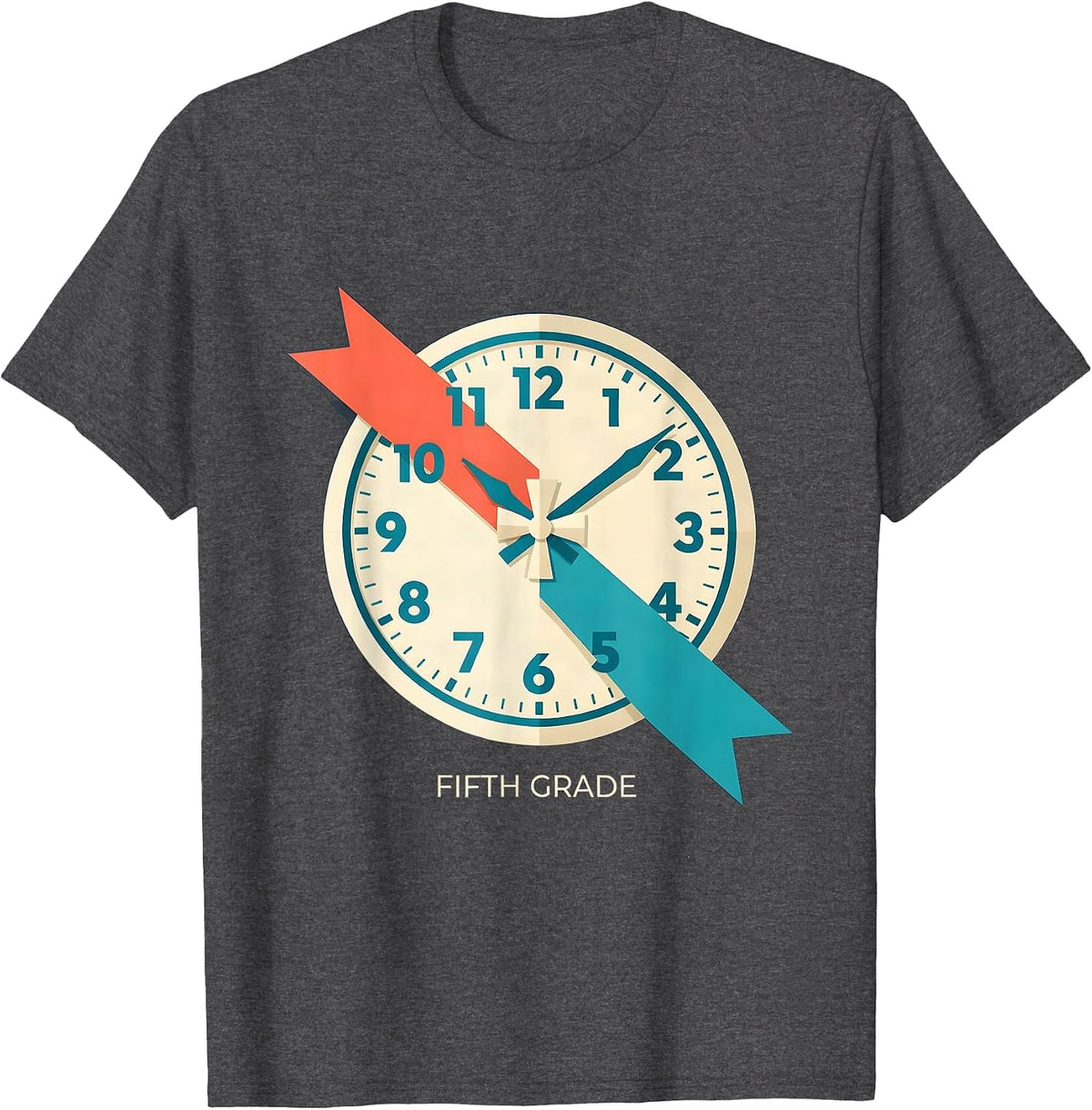 Fifth Grade Cute Preppy Back To School Elementary Girl T-Shirt - Dark Heather Grey