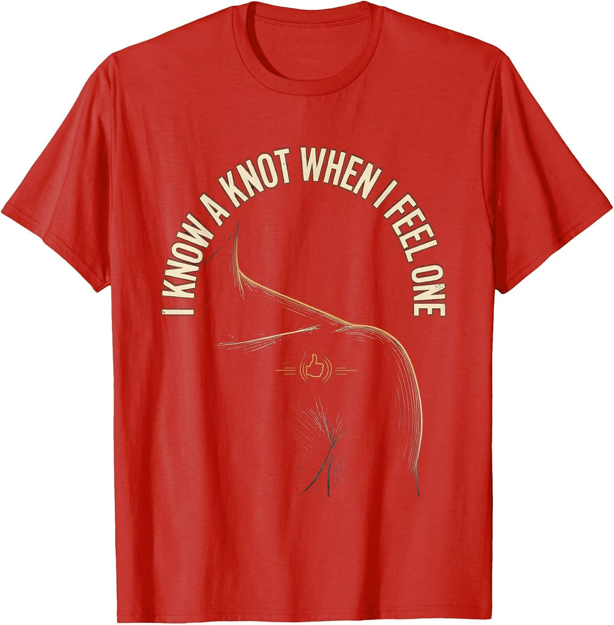 Men's I Know A Knot When I Feel One Vintage Massage Therapist LMT T-Shirt - Red