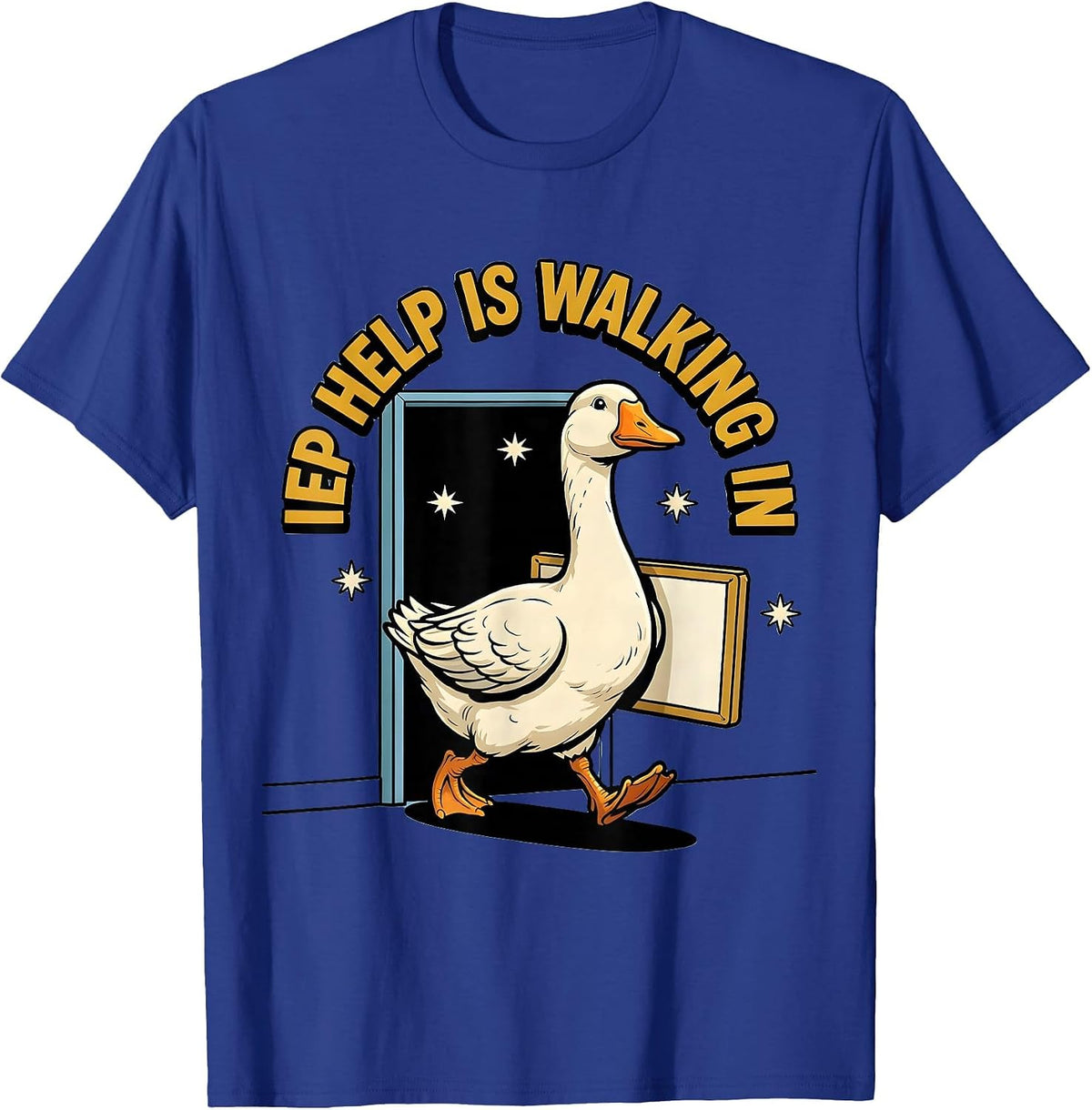 Men's IEP Help Is Walking In Funny Special Education Teacher Sped T-Shirt - Royal Blue