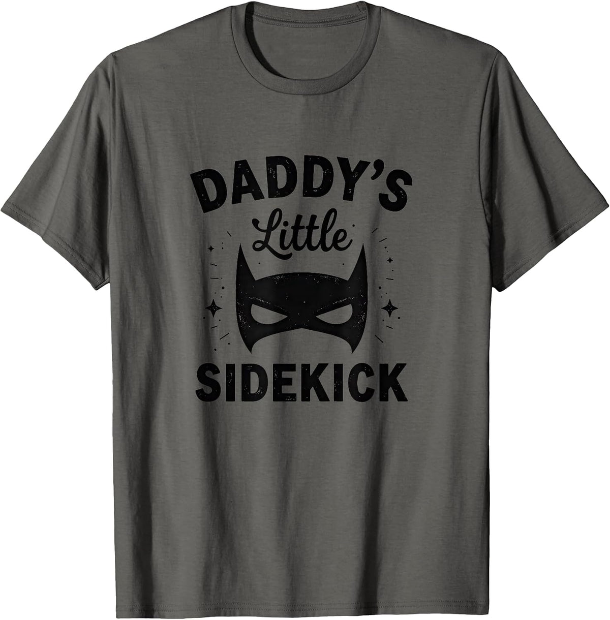 Daddy's Little Sidekick Father Son Matching Design T-Shirt - Asphalt Grey
