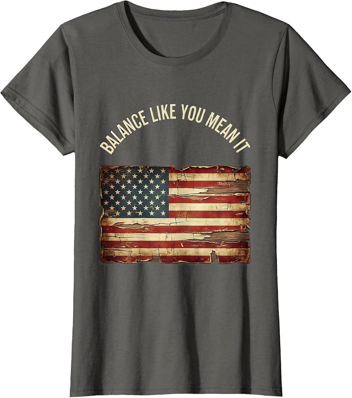 Women's Balance Like You Mean It Fall Prevention Design T-Shirt - Asphalt Grey