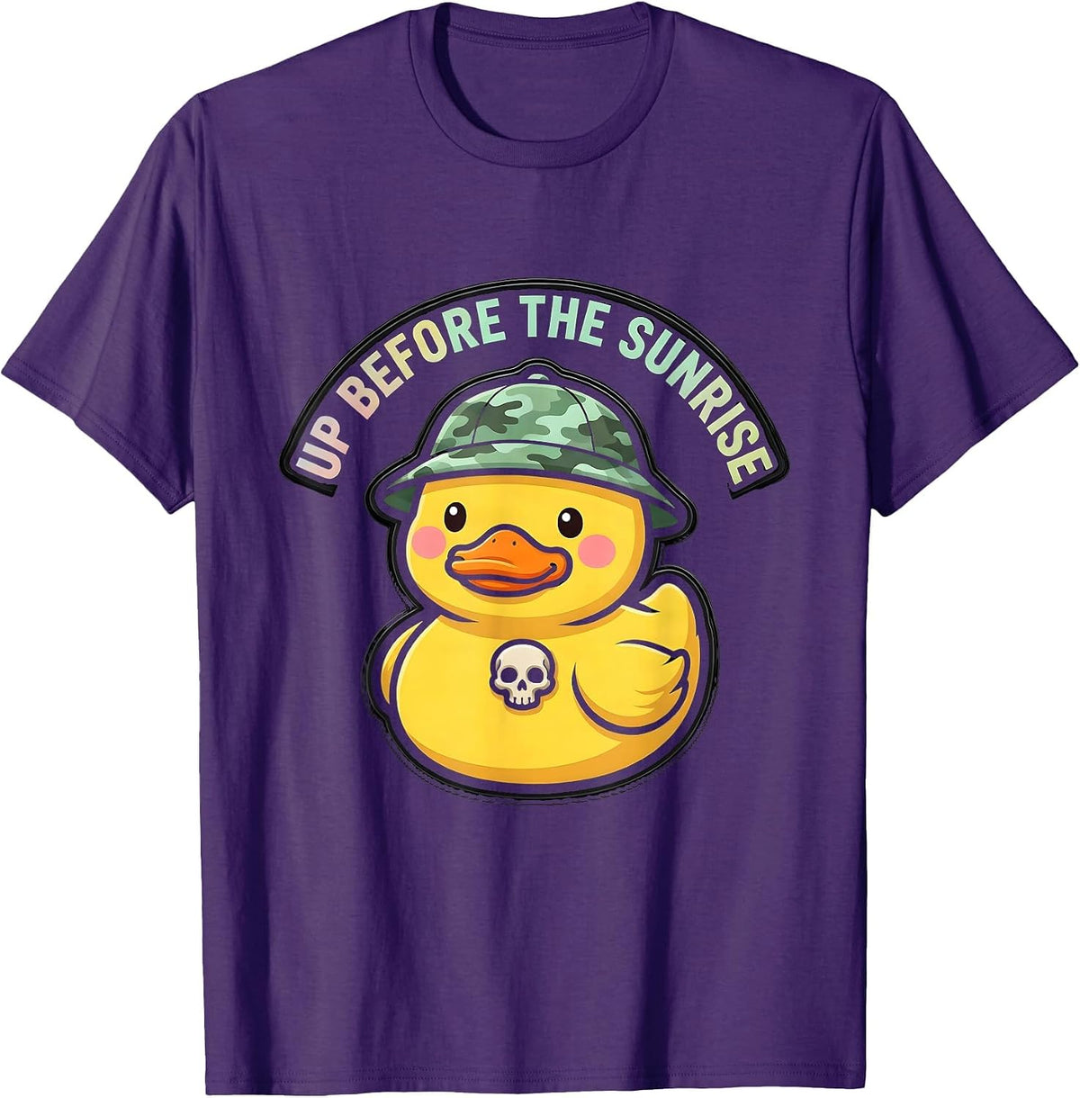 Duck Camo Up Before The Sunrise Hunting Design T-Shirt - Purple