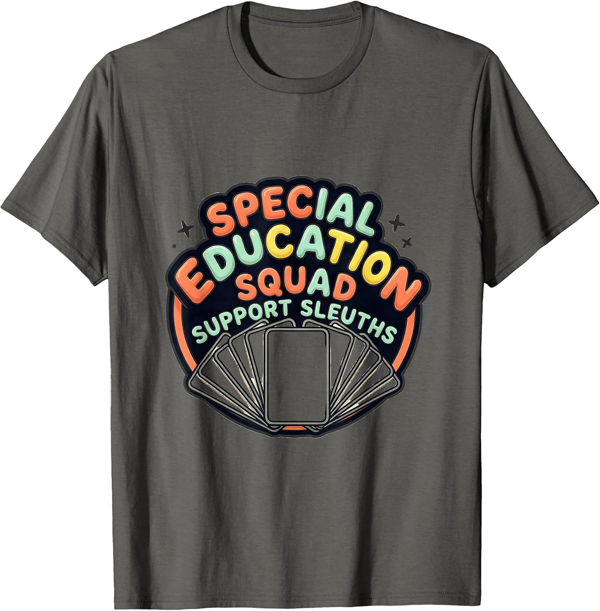 Men's Special Education Squad Support Sleuths Teacher T-Shirt - Asphalt Grey