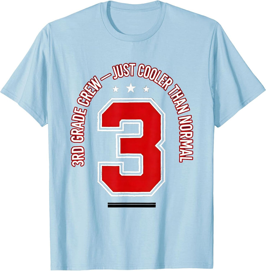 Men's 3rd Grade Crew Just Cooler Than Normal Teacher T-Shirt - Baby Blue