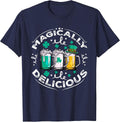 Magically Delicious St Patricks Day Drinking Beer T-Shirt - Navy Blue