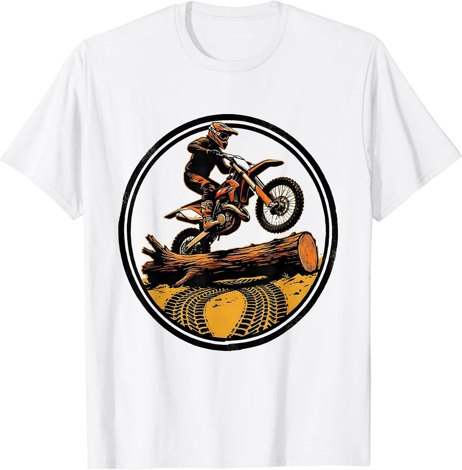 Men's Enduro Rider Dirt Bike Motocross Biker Humor T-Shirt - White