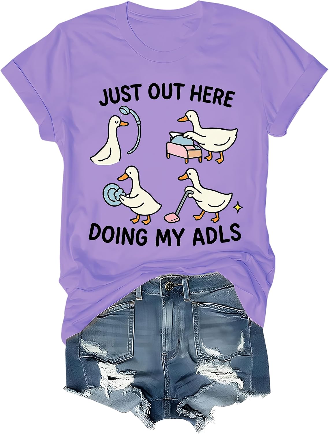 Just Doing My Adls Silly Goose Ot Shirt Funny Occupational Therapist T-Shirt - Purple