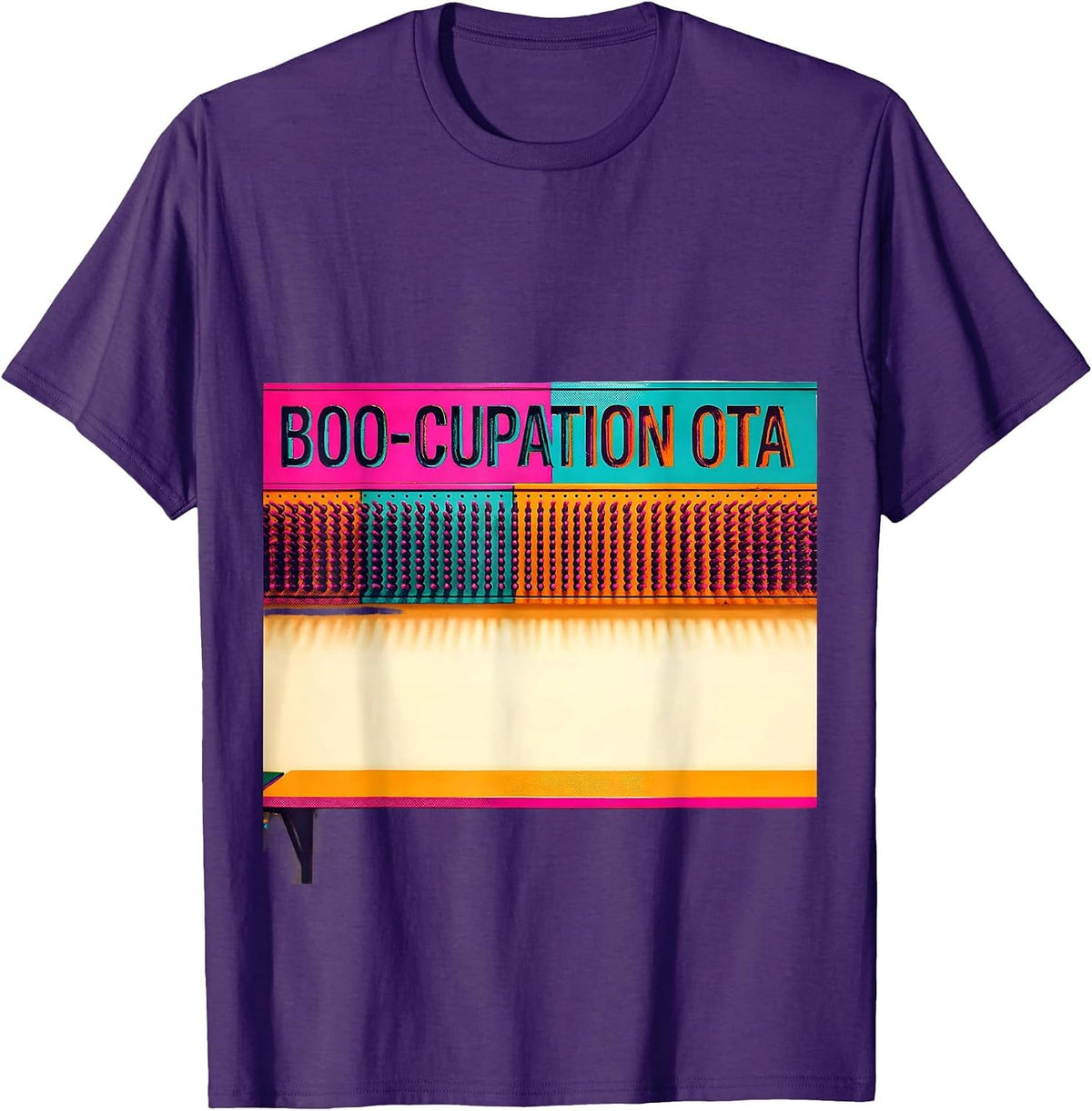 Men's Boo-cupation OTA Risograph Occupational Therapy Halloween T-Shirt - Purple
