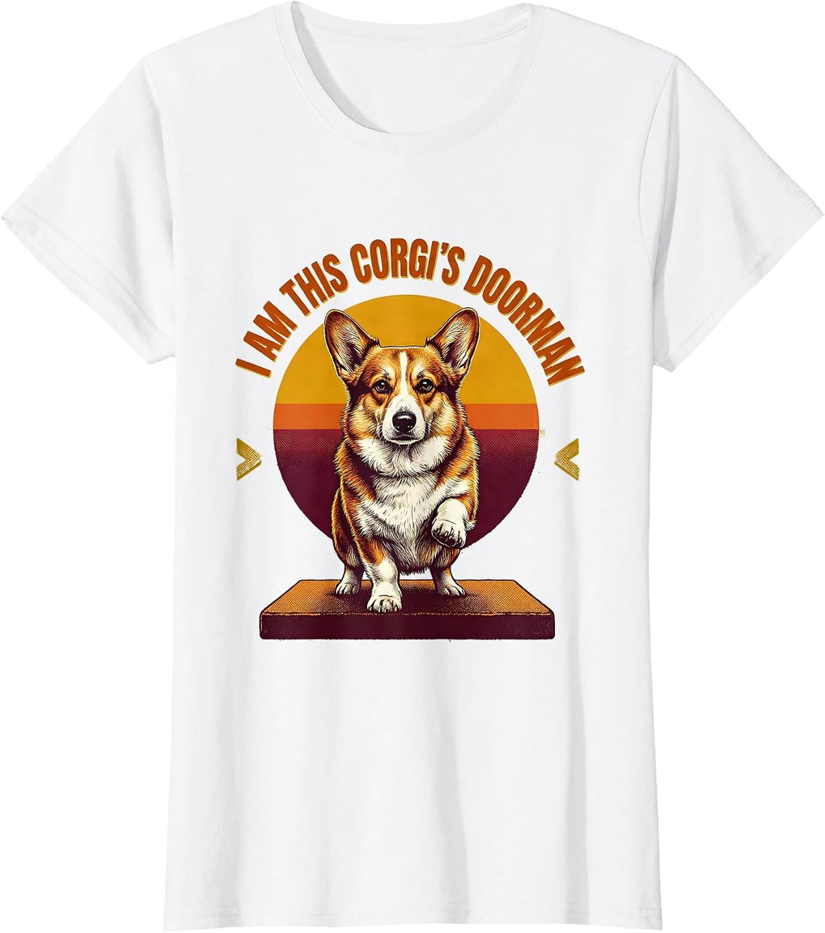 Women's I Am This Corgi's Doorman Funny Corgi Owner Breed Humor T-Shirt - White