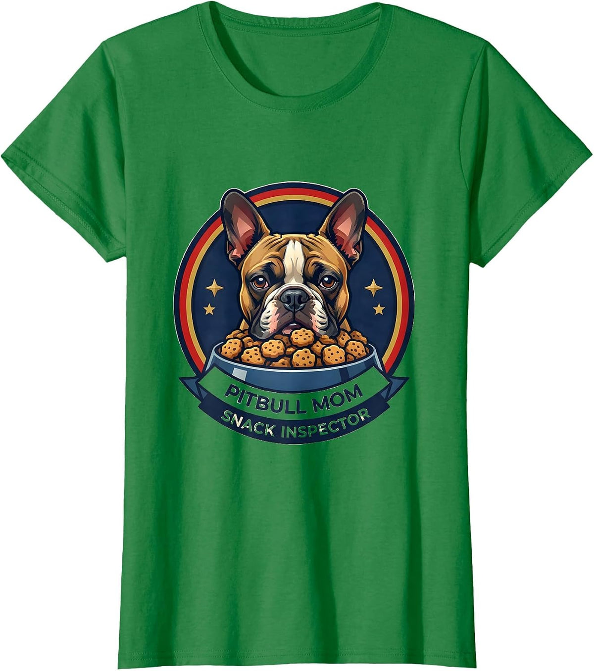 Women's Pitbull Mom Snack Inspector Funny Pitbull Dog Lover Humor T-Shirt - Kelly Green