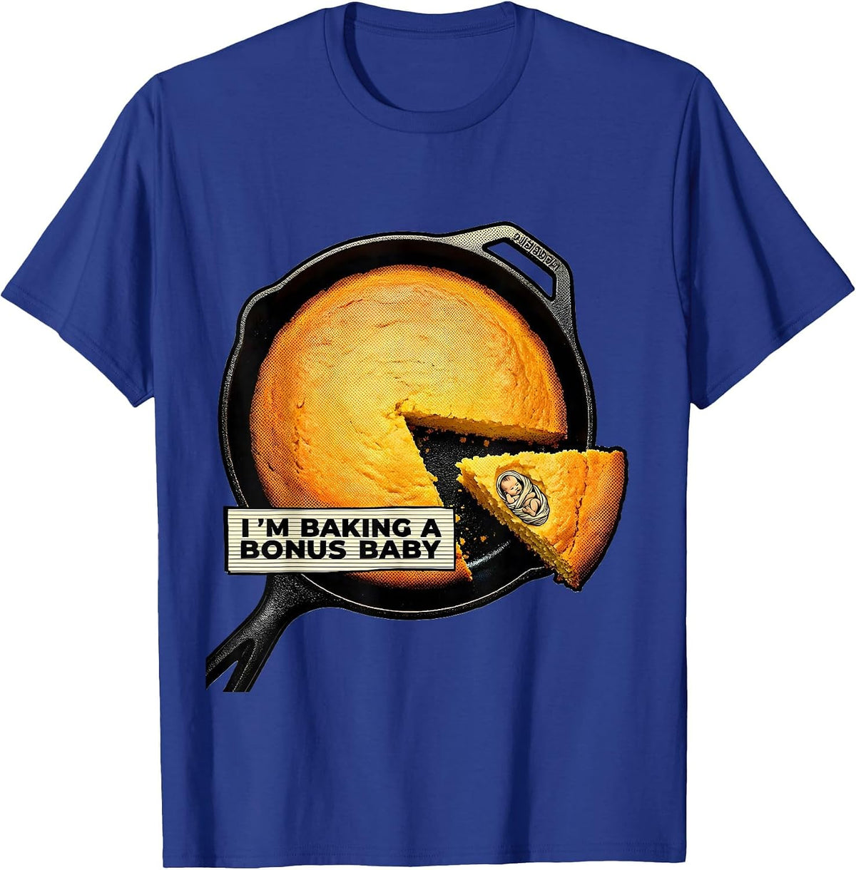 I'm Baking A Bonus Baby Funny Thanksgiving Pregnancy T-Shirt - Royal Blue