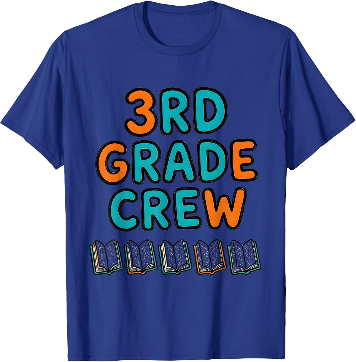 Men's 3rd Grade Crew Funny Teacher Back To School Grade-Level Team T-Shirt - Royal Blue