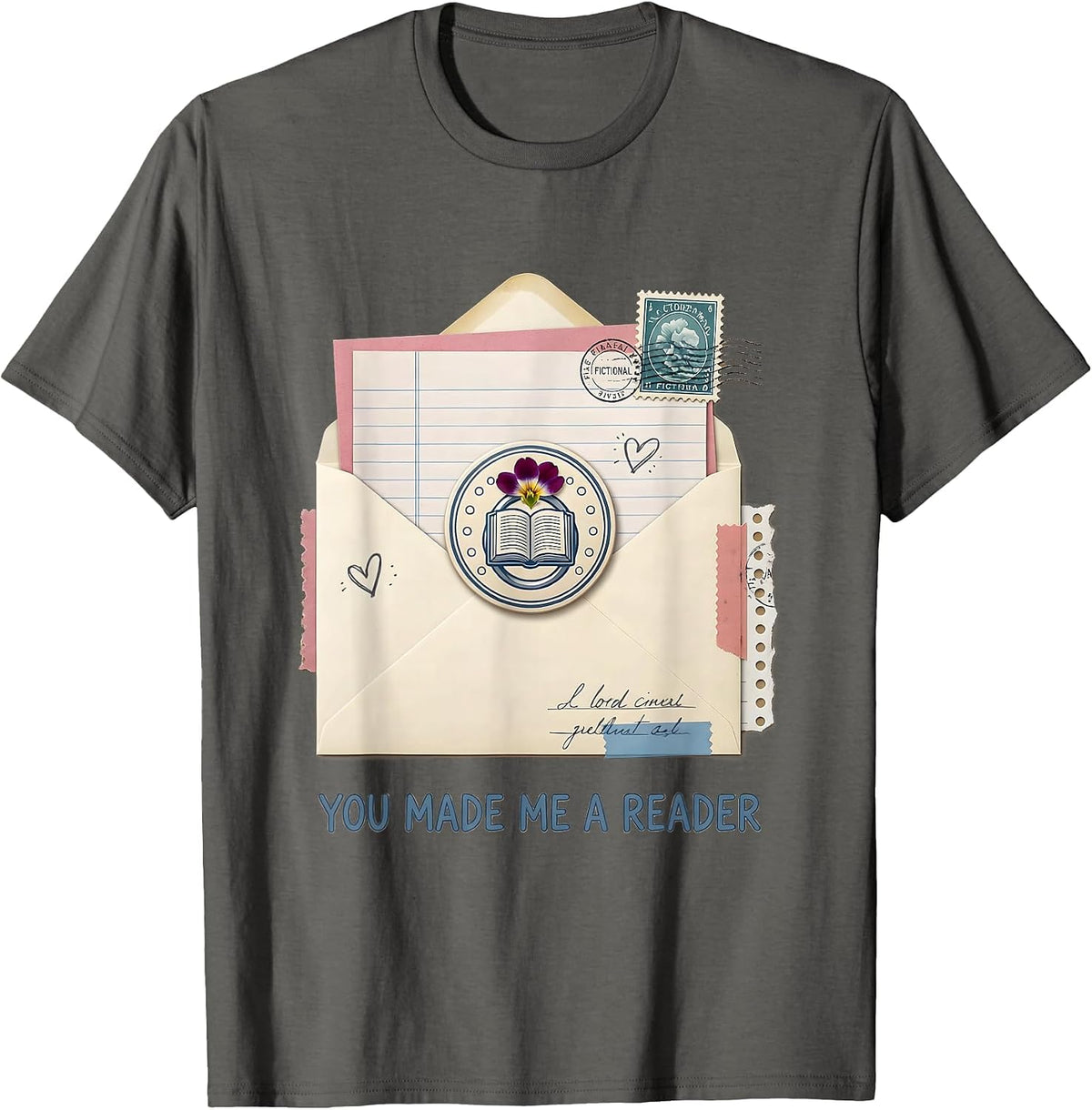 You Made Me A Reader Funny Book Lover Librarian Teacher T-Shirt - Asphalt Grey