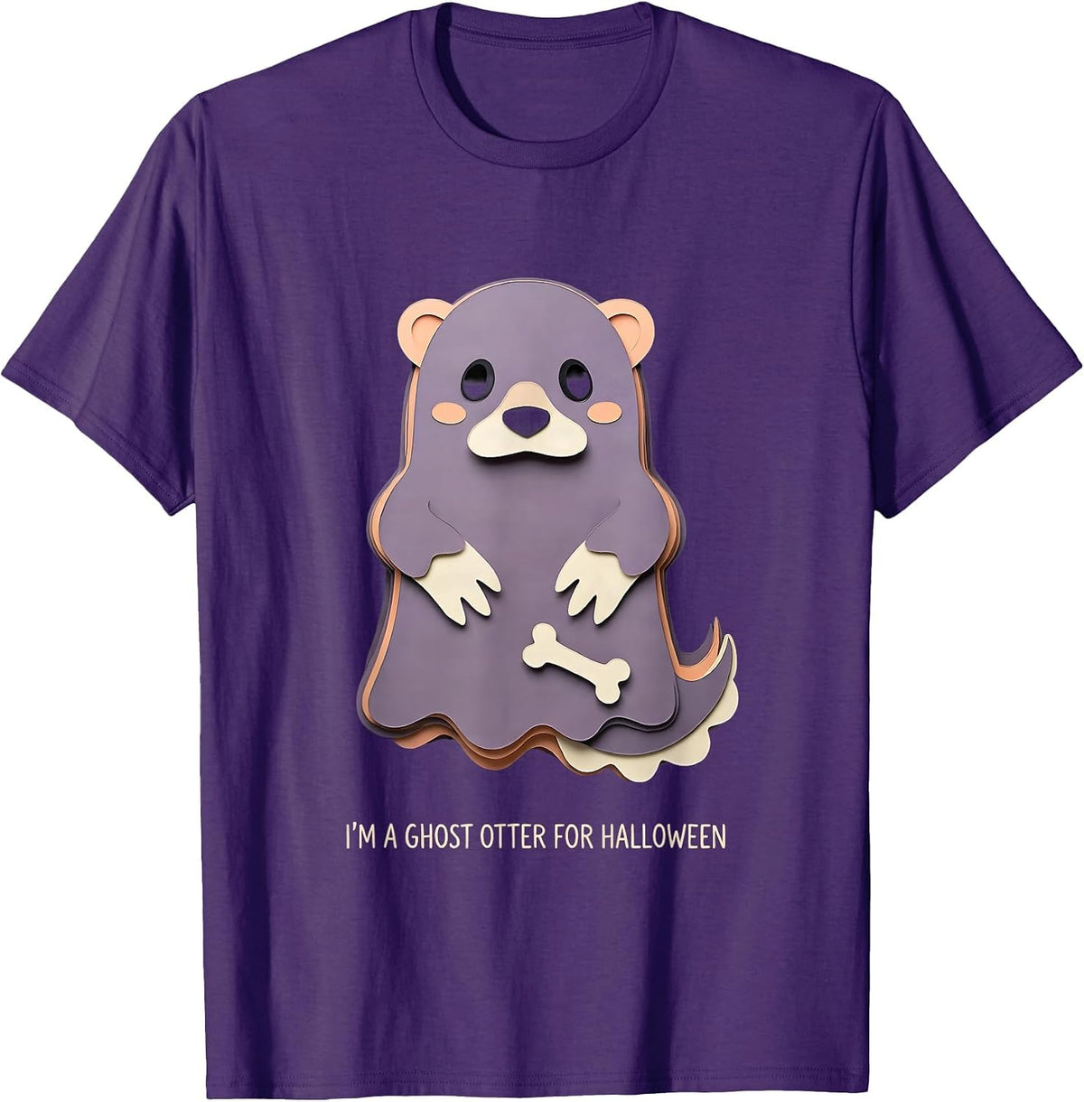 Men's I'm A Ghost Otter For Halloween Kawaii Pastel-Goth Halloween T-Shirt - Purple