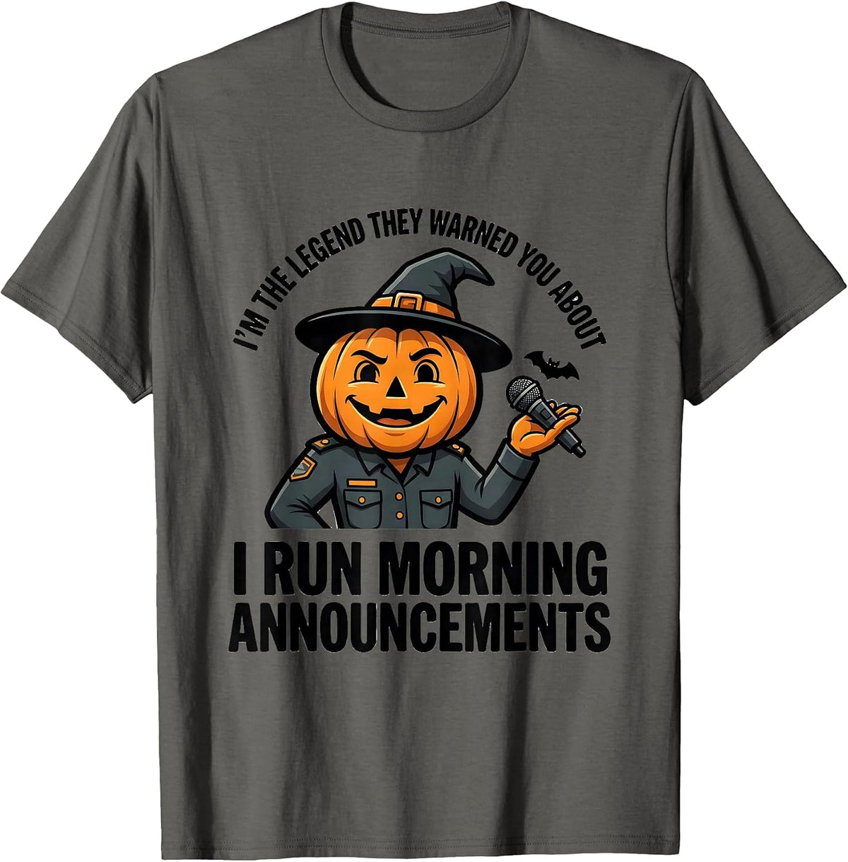 Legend They Warned About Teacher Halloween Humor T-Shirt - Asphalt Grey