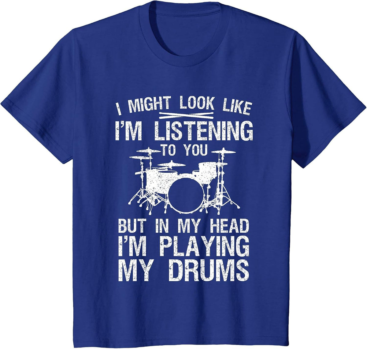 Funny Drummer Design for Men Women Drumline Drumming Drummer T-Shirt - Royal Blue