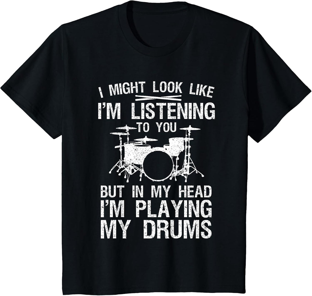 Funny Drummer Design for Men Women Drumline Drumming Drummer T-Shirt - Black