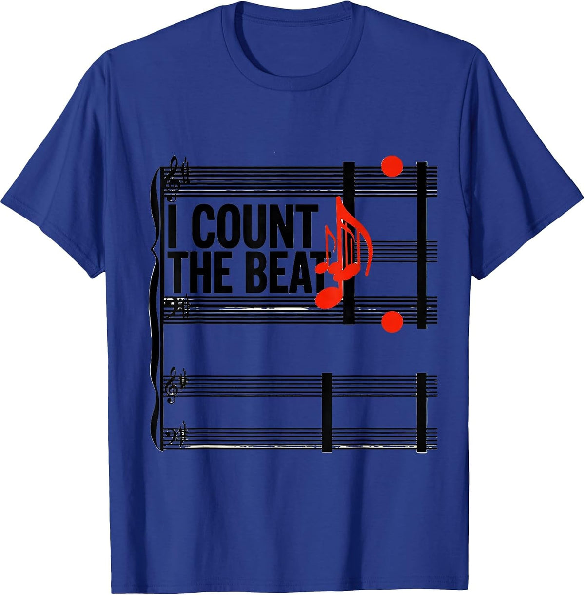 Men's I Count The Beat Geometric Musician Humor Gift For Music T-Shirt - Royal Blue